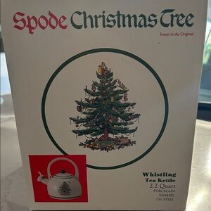 Spode Festive Green and Red Tea Kettle